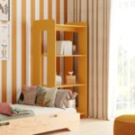 Étagère en bois taille L couleur moutarde