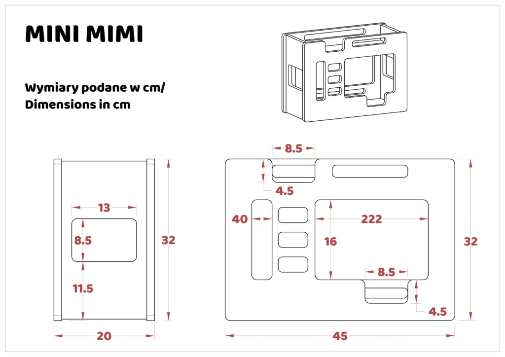 Dimensions du lit superposé en bois pour poupées MINI MIMI