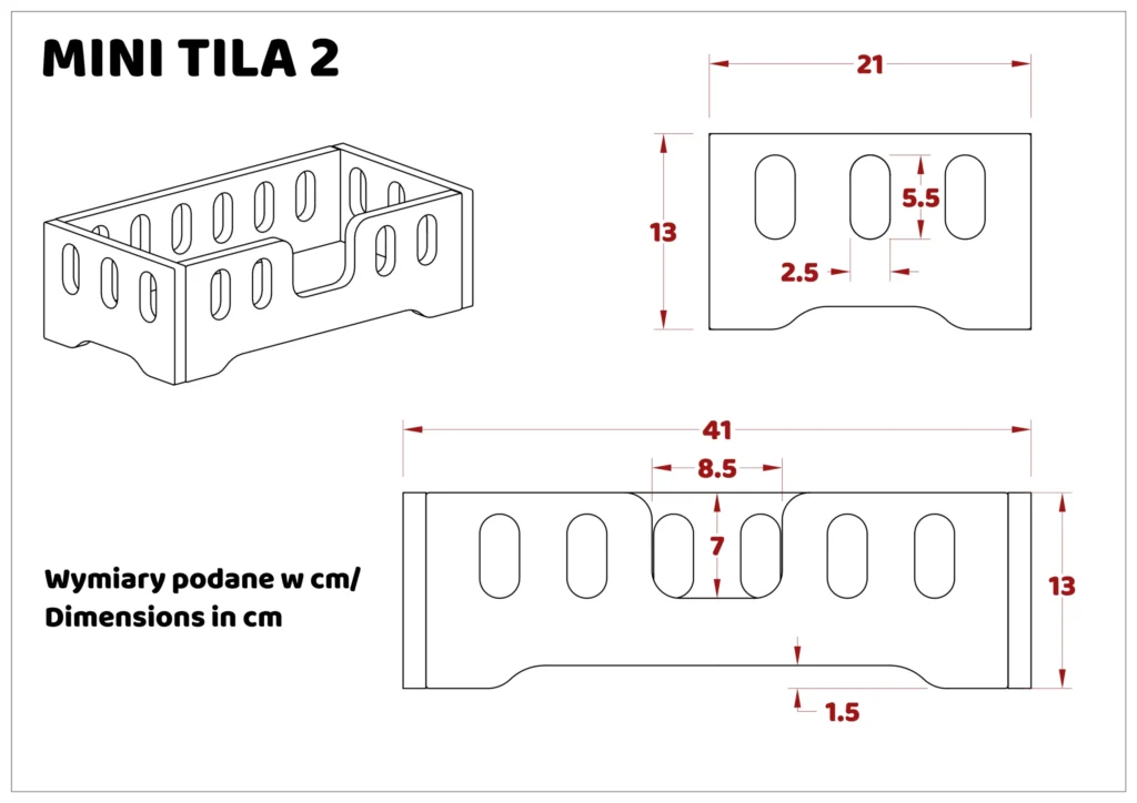 Dimensions du lit en bois pour poupées MINI TILA 2