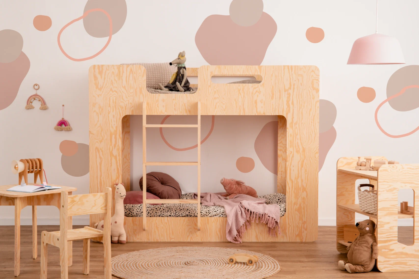 Lit superposé pour enfants en pin avec sommier MIMI scandinave