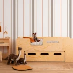 Lit enfant en bois avec tiroir et sommier PIPI Montessori