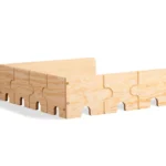 Barrière de lit en contreplaqué de pin en forme de puzzle