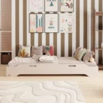 Lit en bois en contreplaqué de pin couleur cachemire sans barrières