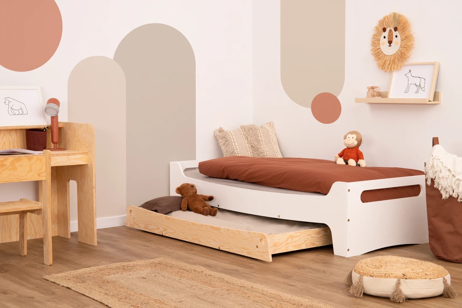 Lit enfant en bois avec tiroir et sommier TILA 10 Montessori