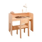 Bureau pour enfants en fabriqués contreplaqué de pin de couleur bois naturel avec chaise pour enfant