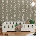 Lit en bois fabriqué en contreplaqué de pin de couleur blanche avec une entrée centrale