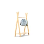 Porte-manteau en bois en forme de tipi avec étagère inférieure taille L