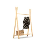 Porte-manteau en bois en forme de tipi avec étagère inférieure taille XL