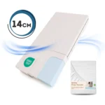 Matelas en mousse de 14 cm d’épaisseur certifié OEKO-TEX avec drap