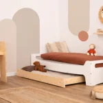 Lit enfant en bois avec tiroir et sommier TILA 10 Montessori