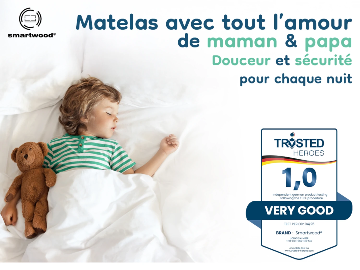 Matelas en mousse Smart Comfort pour enfants 12 cm Dureté moyenne H2