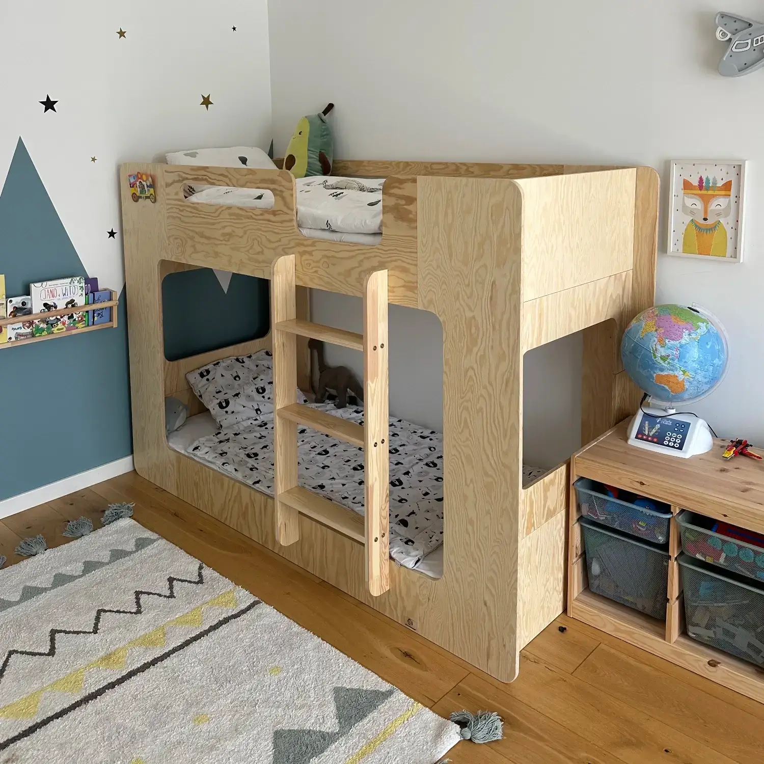 Lit superposé pour enfants en bois avec sommier MIMI Montessori