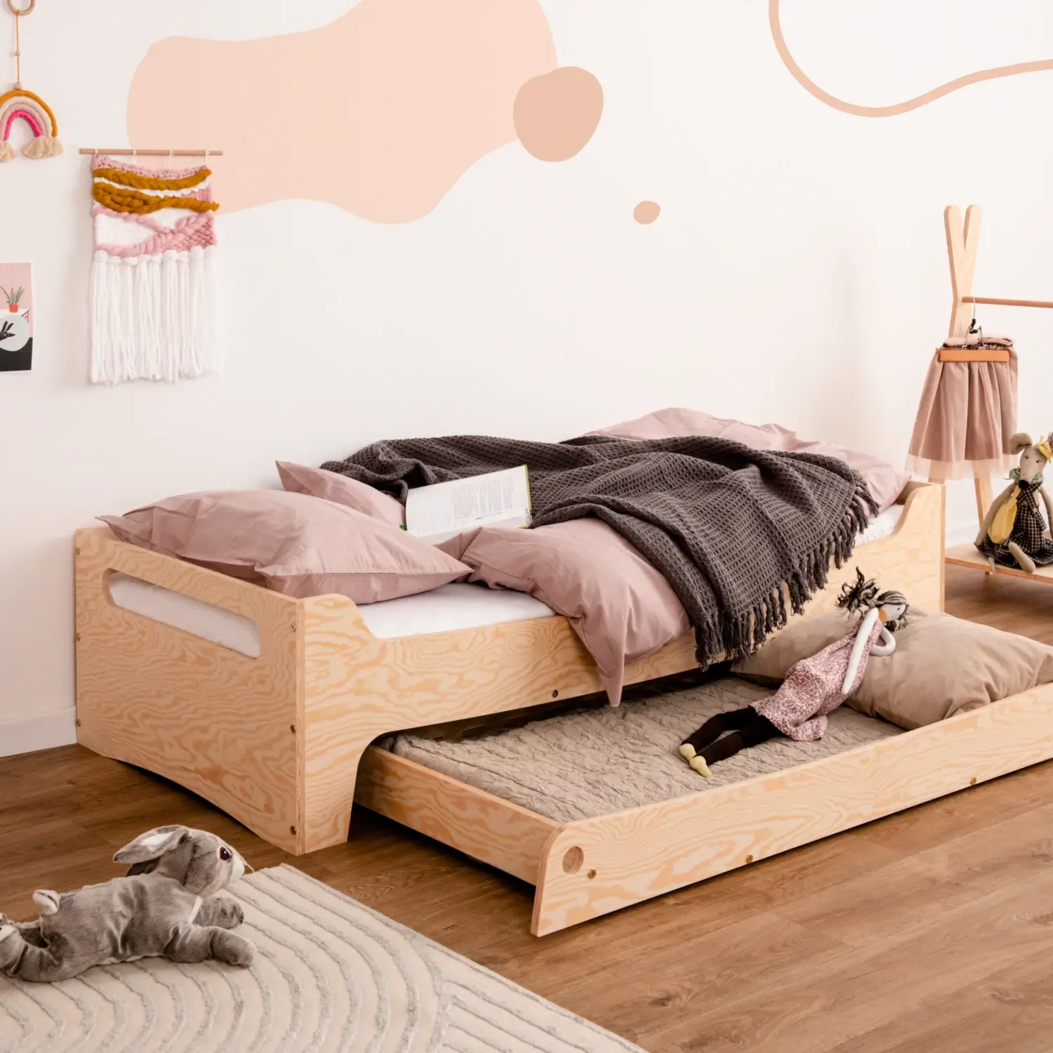 Lit enfant en bois avec tiroir et sommier TILA 10 Montessori-2