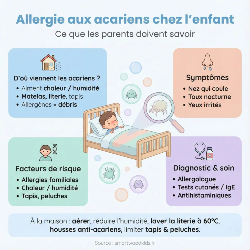 infographie Allergie aux acariens chez l'enfant