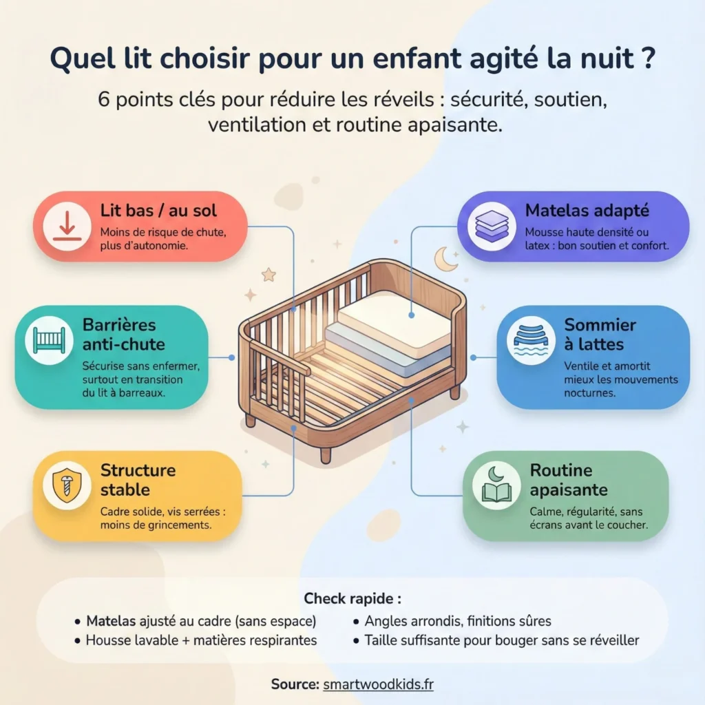 infographie Quel lit choisir pour un enfant agité la nuit guide complet