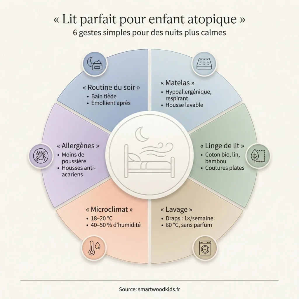 infographie Préparer le Lit Parfait pour un Enfant Atopique : Le Guide des Parents
