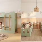 Lit superposé vert Smartwood MIMI B et deux lits simples TILA 2 - comparatif d'-mineuse.
