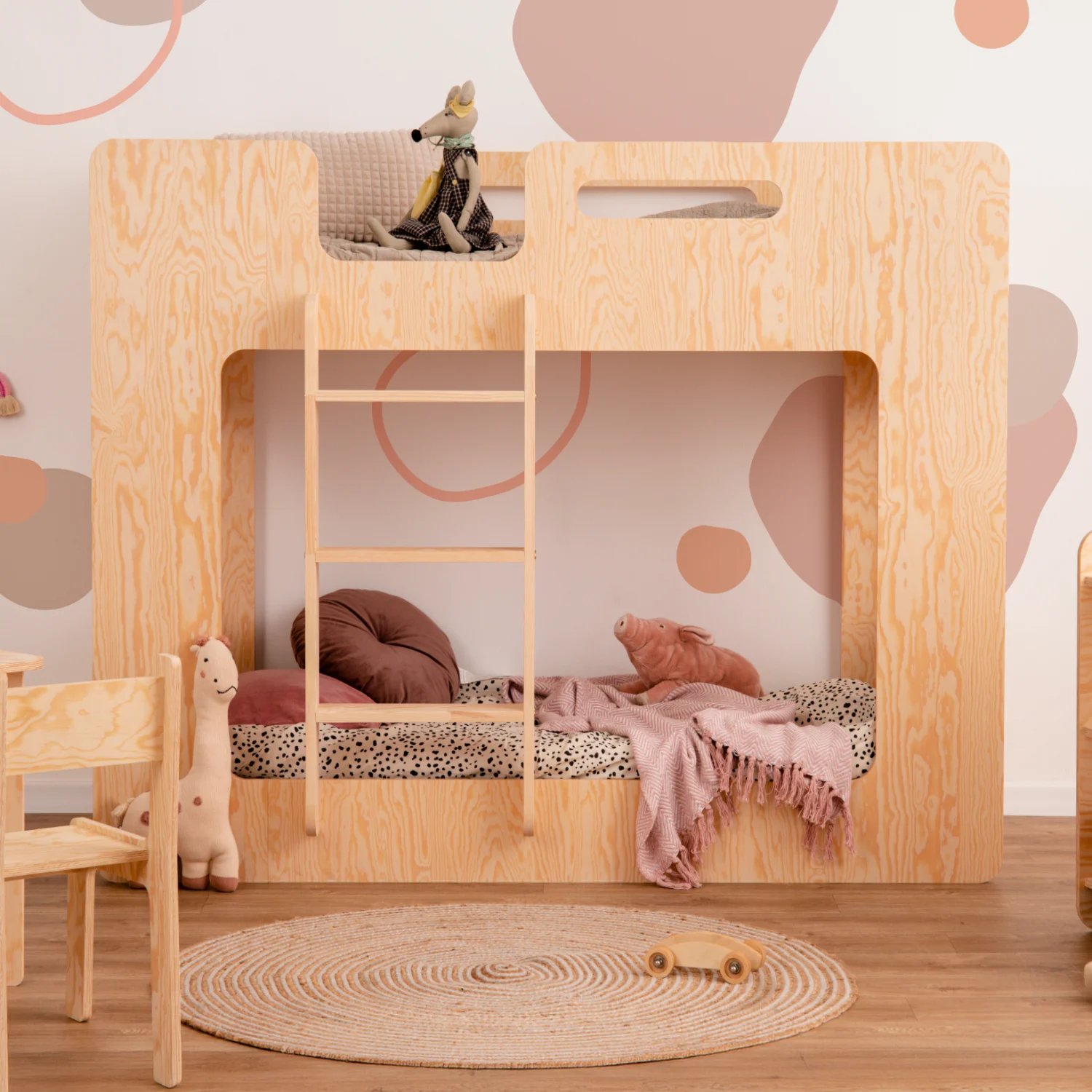 Lit superposé pour enfants en bois avec sommier MIMI Montessori